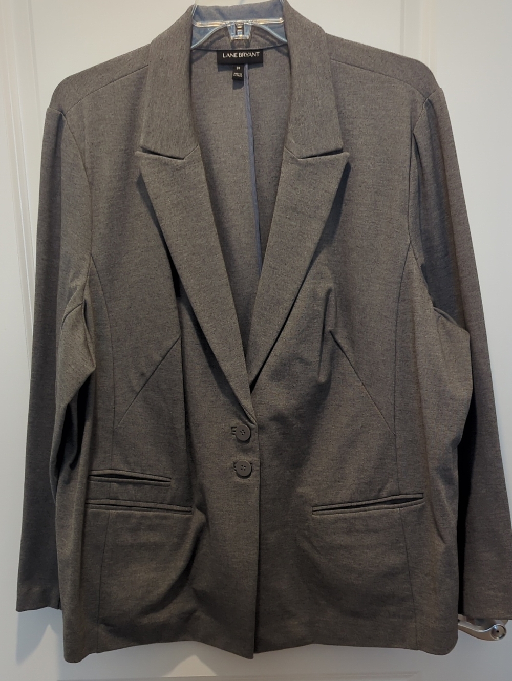 NWOT Lane Bryant Gray Knit Blazer Size 28